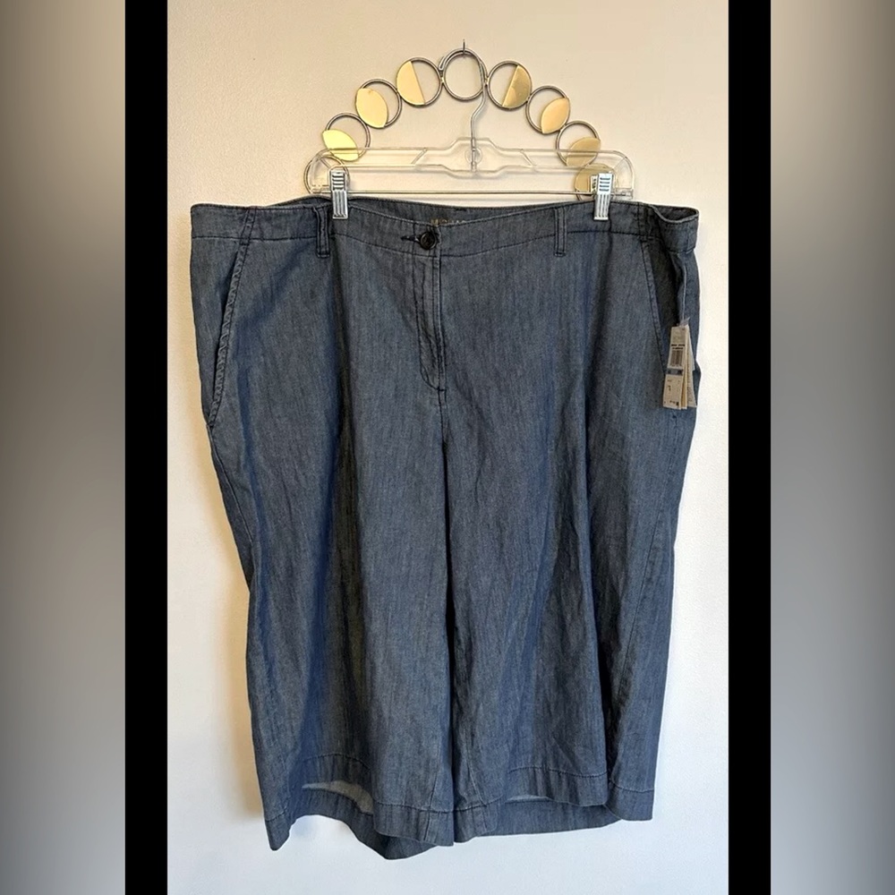 NWT MICHAEL by Michael Kors Blue Wide Leg Shorts Womens Size 20 Culottes Plus